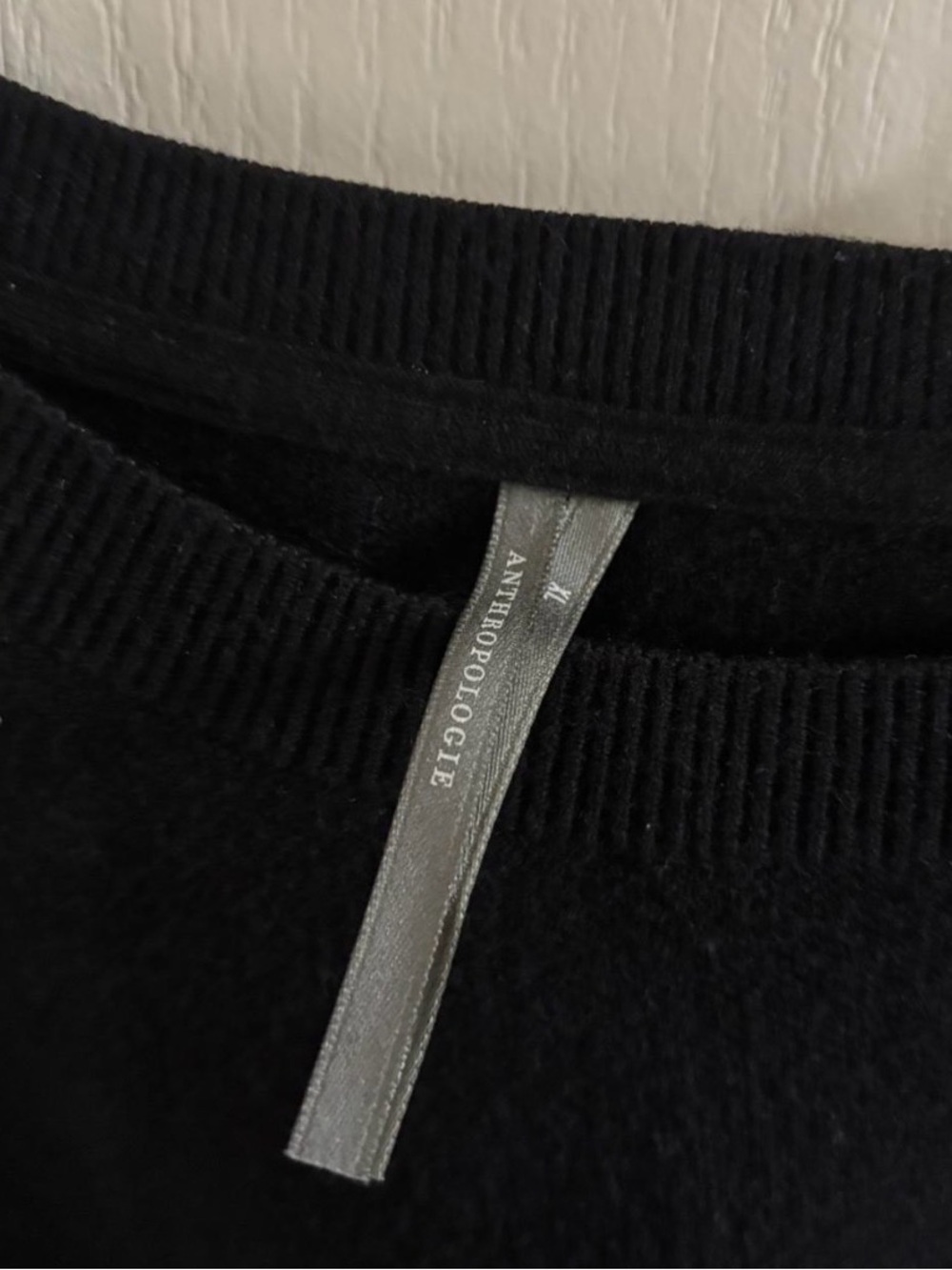 Anthropologie Black Crewneck Sweatshirt with Heart Patch - Picture 3 of 5